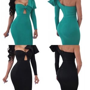 One shoulder Bow dress